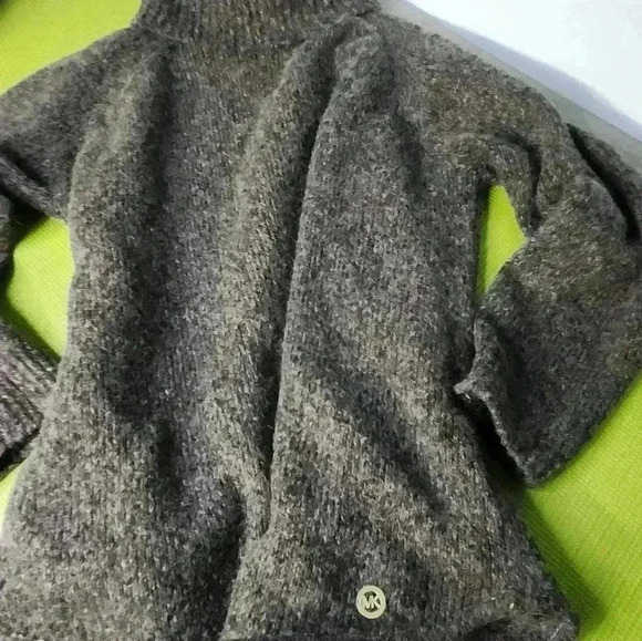 Michael Kors gray oversized cotton polyester wool turtleneck sweater 2 xl - Picture 6 of 10